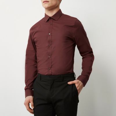 White and red smart slim fit shirt multipack